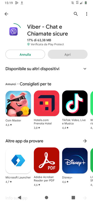 Attendi il completamento del processo di installazione
