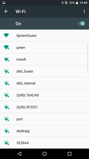 Select the wireless network you want to connect to