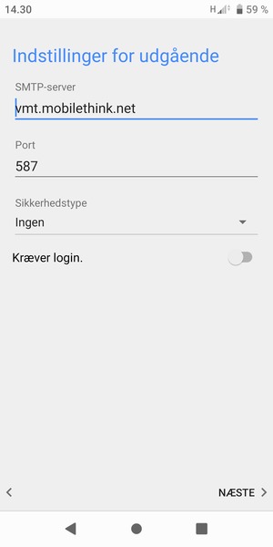Slå Kræv login. fra og vælg NÆSTE
