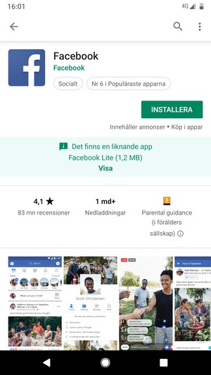 Välj INSTALLERA