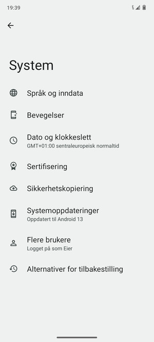 Velg Systemoppdateringer