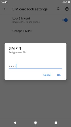 Confirm your new SIM PIN and select OK