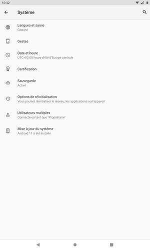 Sélectionnez Mise à jour du système