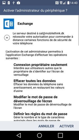 Sélectionnez ACTIVER