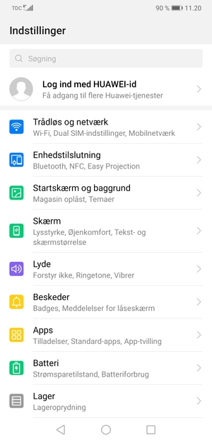 Vælg Trådløs og netværk