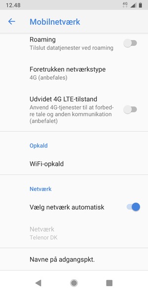 Scroll til og vælg Navne på adgangspkt.