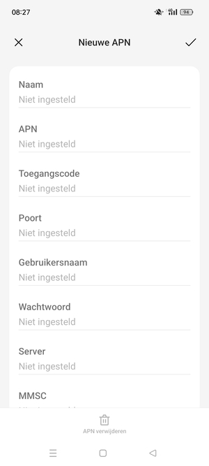 Voer internetgegevens in