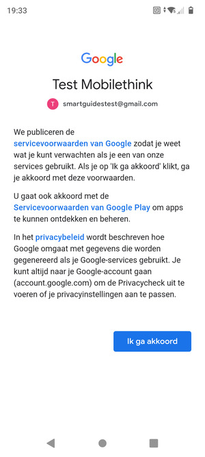 Selecteer Ik ga akkoord