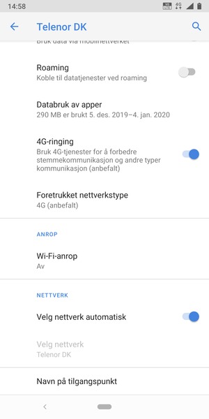 Bla til og velg Navn på tilgangspunkt
