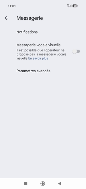 Sélectionnez Paramètres avancés
