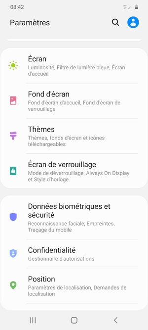 Pour activer votre écran de verrouillage, allez dans le menu Paramètres et sélectionnez Écran de verrouillage