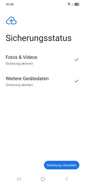Wählen Sie Sicherung verwalten