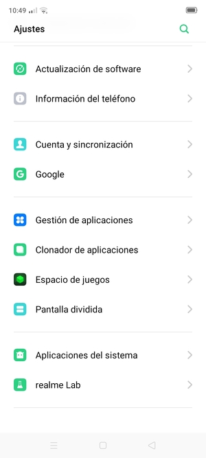 Desplácese y seleccione Actualización de software
