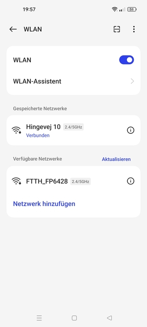 Sie sind nun mit dem WLAN-Netzwerk verbunden