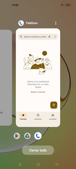 Seleccione Cerrar todo para cerrar todas las aplicaciones en ejecución