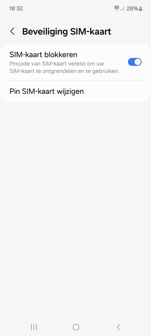 Selecteer Pin SIM-kaart wijzigen