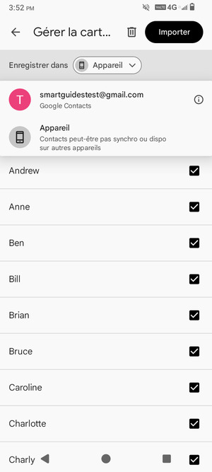 Sélectionnez votre compte Google