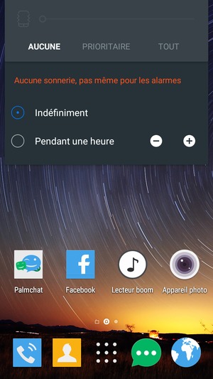 Sélectionnez AUCUNE pour passer en mode silencieux