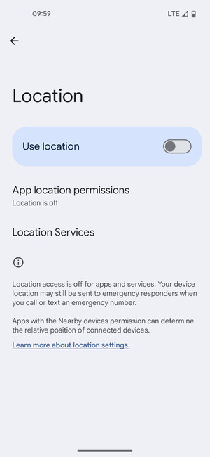 Turn off Use location