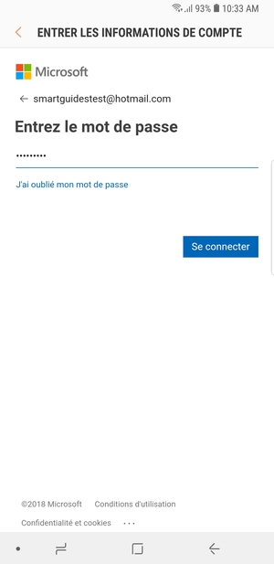 Saisissez votre mot de passe et sélectionnez Se connecter