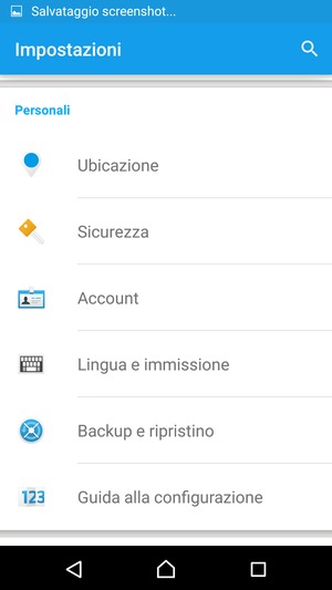 Scorri e seleziona Account