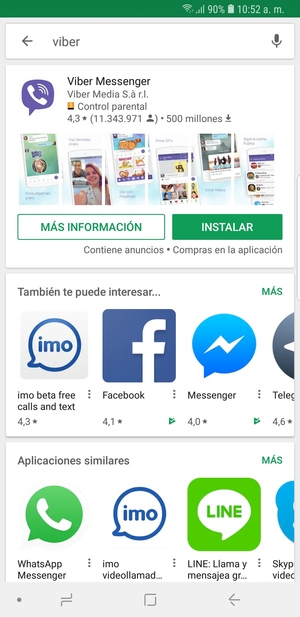 Seleccione la aplicación