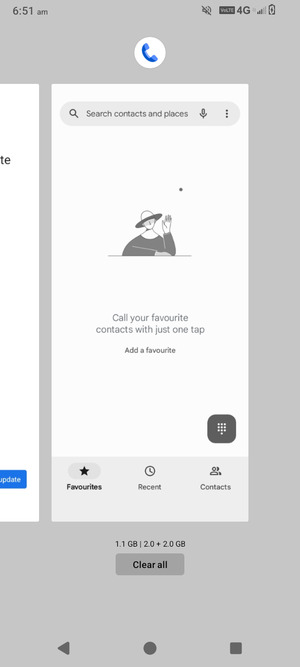 Select Clear all to  close all running apps