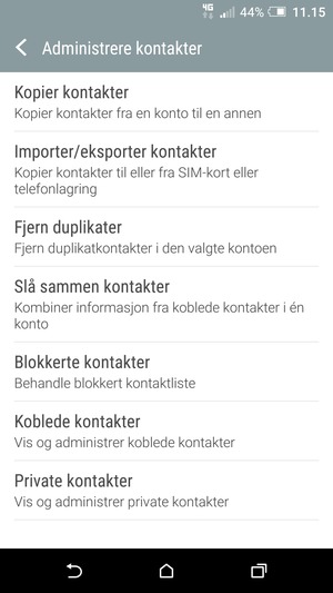 Velg Importer/eksporter kontakter
