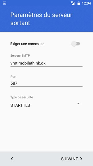 Sélectionnez Type de sécurité