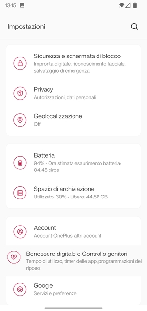 Scorri e seleziona Sicurezza e schermata di blocco