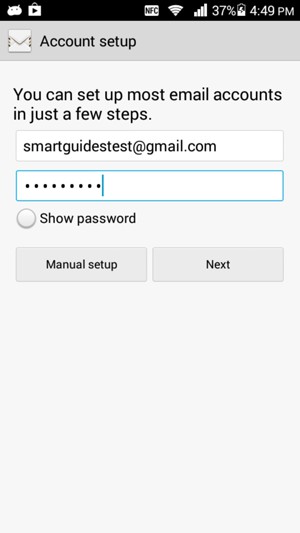 Enter your Gmail or Hotmail address and password. Select Next