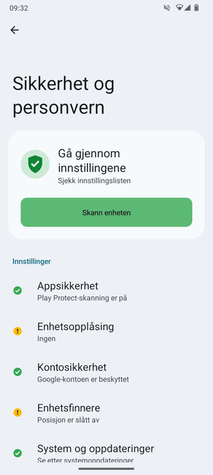Velg Enhetsopplåsning