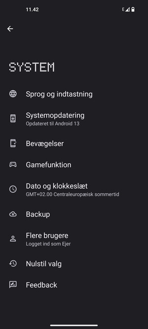 Vælg Systemopdatering