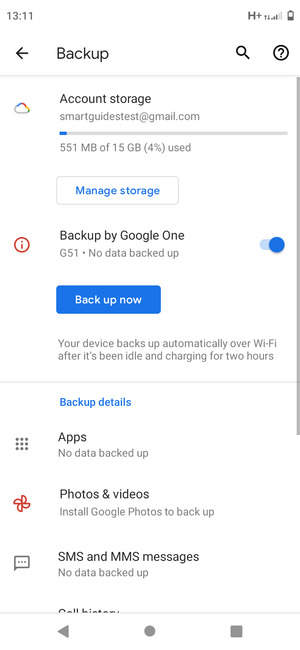 Select Account storage