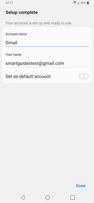 Give your account a name and enter your name. Select Done