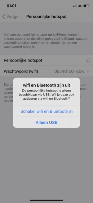 Selecteer Schakel wifi en Bluetooth in