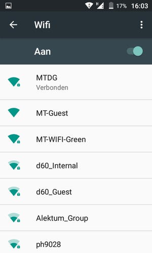U bent nu verbonden met het WiFi-netwerk