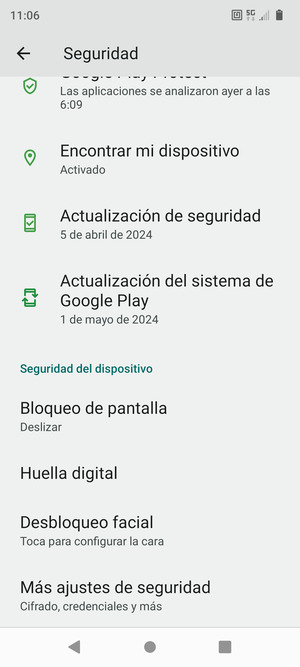 Desplácese y seleccione Más ajustes de seguridad