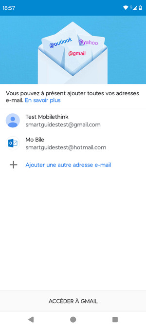 Sélectionnez ACCÉDER À GMAIL