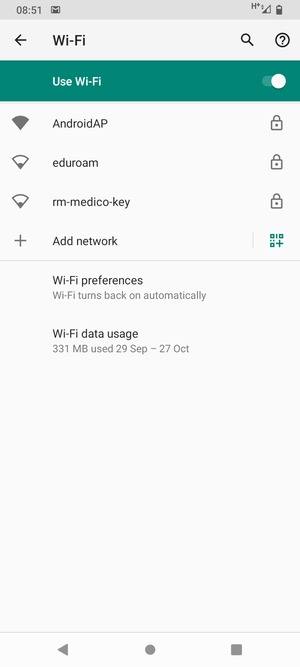 Select the wireless network you want to connect to