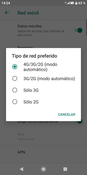 Seleccione la opción deseada
