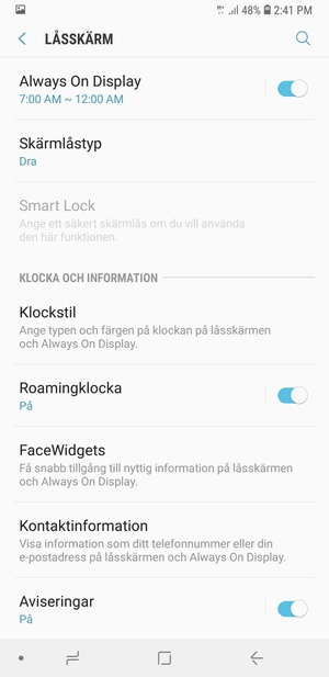 Välj Skärmlåstype