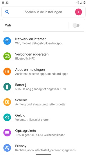 Selecteer Netwerk en internet
