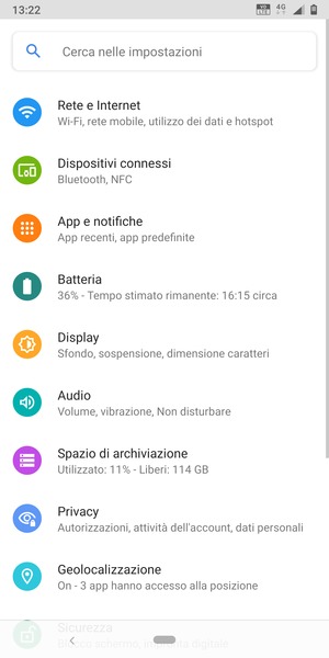 Seleziona Rete e Internet
