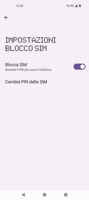 Seleziona Cambia PIN della SIM