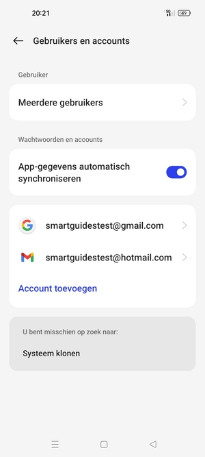 Selecteer uw Google-account