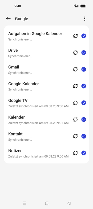 Ihre Kontakte von Google werden nun auf Ihr Realme synchronisiert