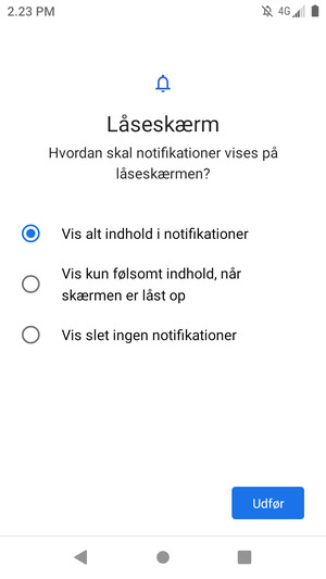 Vælg din foretrukne mulighed og vælg Udfør