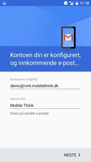Gi kontoen din et navn, og skriv inn navnet ditt. Velg NESTE