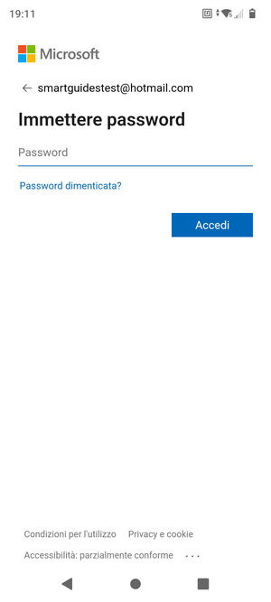 Inserisci la tua password e seleziona Accedi